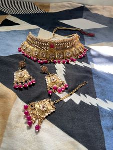 Red Bridal Elegant Gold Choker Set