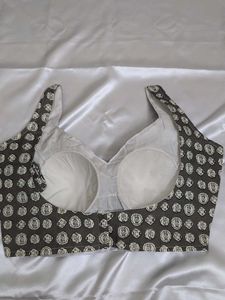 Grey Blouse With Sleeves Attached Inside