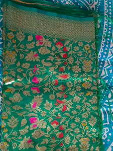 Green Floral Banarasi Saree