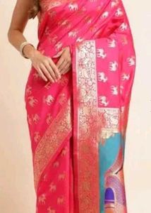 Premium Pink Banarasi Silk Saree