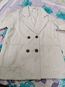 Beige Double Breasted Coat