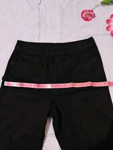 BARE Black Cropped Casual Denim(Waist-28)
