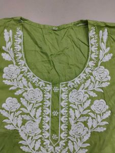 Green Embroidered Kurta
