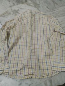 Men&#39;s Yellow Plaid Long Sleeve Button-Down
