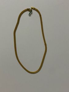 Gold Tone Mesh Chain Necklace