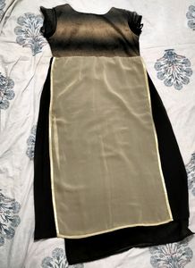 Brown And Black Kurta/ Frock