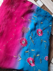 New Saree With Pico