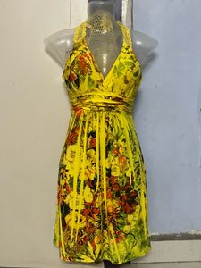 Pintrest Padded Floral Halter Dress