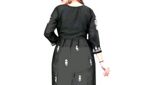 Chickankari Black Kurti , M Size