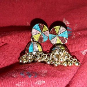 Fun Colorful Jhumka Earrings