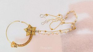 Gold &amp; Pearl Bridal Nath