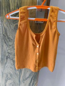 Adorable Mini Mustard Yellow Crop Tank Top