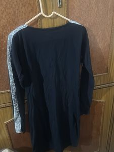 Black Dress with Sequin Sleeves