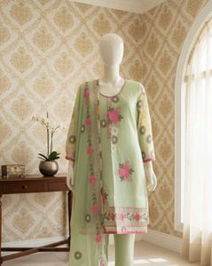 Mint Green Embroidered Floral Salwar Kameez