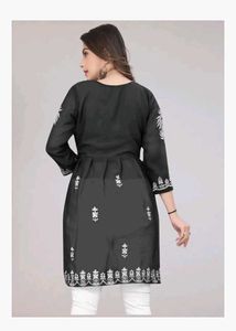 Embroidered Black Kurta