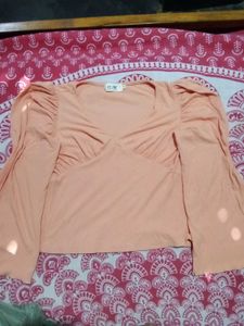 Peach Puff Sleeve Top