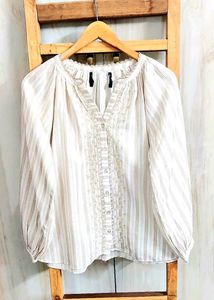 Striped Button-Down Blouse size-46