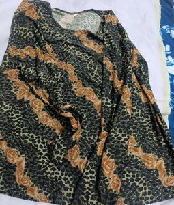 Animal Print Dress with Rose Detail