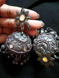 Vintage Silver Jhumka Earrings