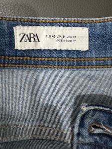 Zara Distressed Painted Denim Jeans