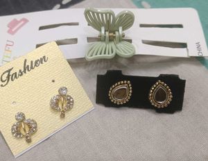 Earrings & Hair Clip Set