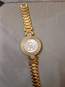 Women's Gold Tone Crystal Watch