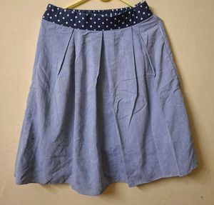 Blue Pleated Skirt
