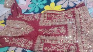 Maroon Embroidered Salwar Suit