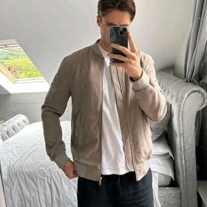 H&amp;M Suede Bomber Jacket