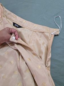 Flared Foil Print Ethnic Skirt