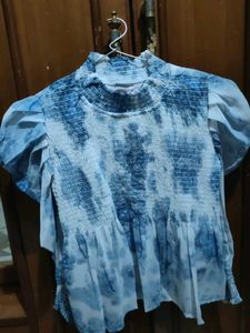 Blue Tie-Dye Top