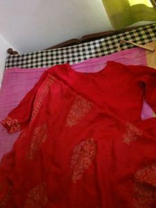 Red Anarkali Kurta Set