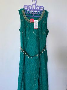 Fusion Bandhani Print A-Line Kurta w...