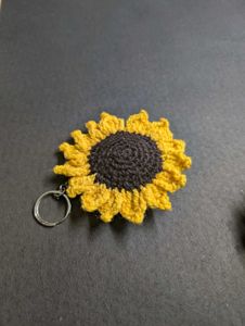 Sunflower Crochet Keychain