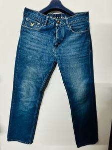 Blue Branded Straight Jeans