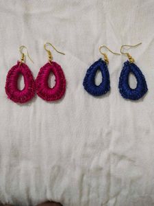 Handmade Crochet Teardrop Earrings