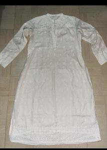 White Embroidered Kurti With Pant Set