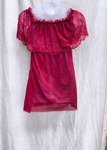 I. Maroon sexy mesh top