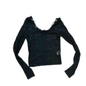 Black Lace Long Sleeve Top