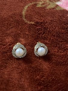 Stone With Pearl Earrings