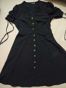 Chic Black Button-Down Dress