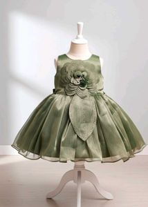 Olive Green Flower Girl Dress
