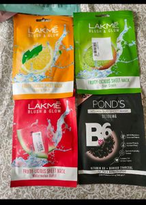 Combo Of 4 Sheet Masks