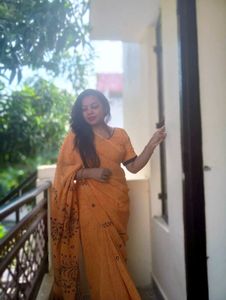 Mustard Yellow Georgette Saree