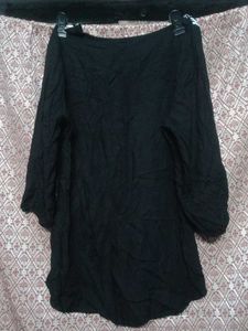 Embroidered Black Tunic Top