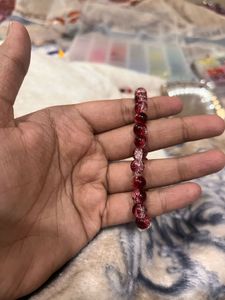 Red crackle Beaded Star Bracelet