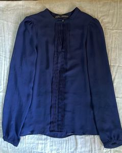 Zara Basic Blue Blouse