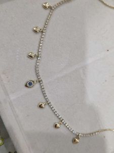 Evil Eye Heart Necklace With Gold Chain