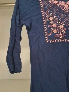 Embroidered Blue Dress