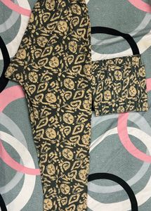 Vintage Print Kurti Plazo